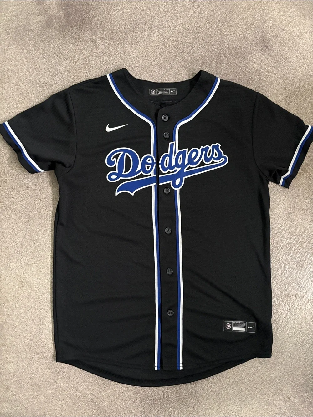 Nike Youth Black Dodgers Jersey  (large 14/16)